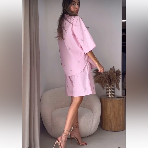 🦋 BLOGGERS FAVORITE 🦋 ZARA JEWELED BERMUDA SHORTS SIZE M - Picture 12 of 15